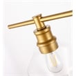 Living District Gene 1 Light Brass and Clear Glass Left Wall Sconce