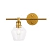 Living District Gene 1 Light Brass and Clear Glass Left Wall Sconce