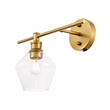 Living District Gene 1 Light Brass and Clear Glass Left Wall Sconce
