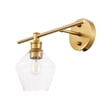 Living District Gene 1 Light Brass and Clear Glass Left Wall Sconce
