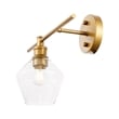 Living District Gene 1 Light Brass and Clear Glass Left Wall Sconce