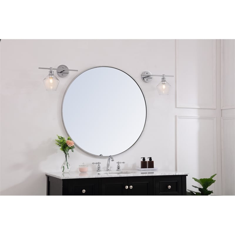 Living District Gene 1 Light Chrome and Clear Glass Left Wall Sconce