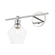 Living District Gene 1 Light Chrome and Clear Glass Left Wall Sconce