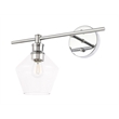 Living District Gene 1 Light Chrome and Clear Glass Left Wall Sconce