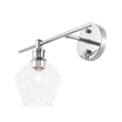 Living District Gene 1 Light Chrome and Clear Glass Left Wall Sconce