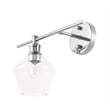 Living District Gene 1 Light Chrome and Clear Glass Left Wall Sconce
