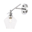 Living District Gene 1 Light Chrome and Clear Glass Left Wall Sconce