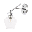 Living District Gene 1 Light Chrome and Clear Glass Left Wall Sconce