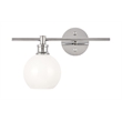 Living District Collier 1 Light Chrome and Frosted White Glass Left Wall Sconce