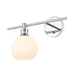 Living District Collier 1 Light Chrome and Frosted White Glass Left Wall Sconce
