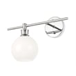 Living District Collier 1 Light Chrome and Frosted White Glass Left Wall Sconce
