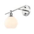 Living District Collier 1 Light Chrome and Frosted White Glass Left Wall Sconce
