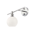 Living District Collier 1 Light Chrome and Frosted White Glass Left Wall Sconce