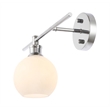 Living District Collier 1 Light Chrome and Frosted White Glass Left Wall Sconce
