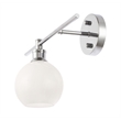 Living District Collier 1 Light Chrome and Frosted White Glass Left Wall Sconce