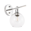 Living District Collier 1 Light Chrome and Clear Glass Wall Sconce
