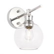 Living District Collier 1 Light Chrome and Clear Glass Wall Sconce