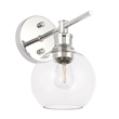 Living District Collier 1 Light Chrome and Clear Glass Wall Sconce