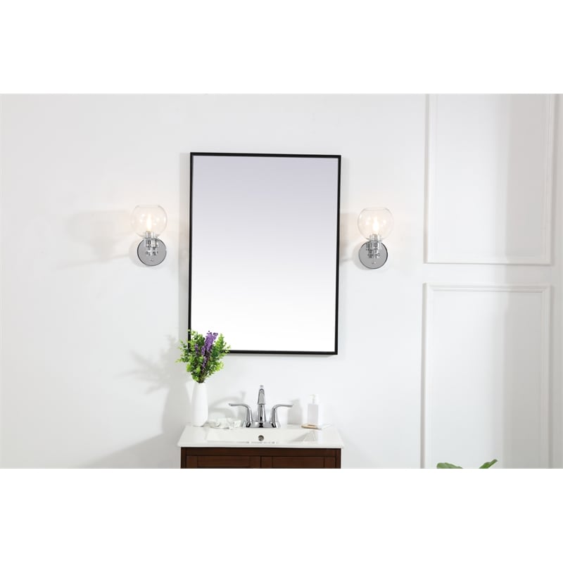 Living District Collier 1 Light Chrome and Clear Glass Wall Sconce