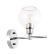 Living District Collier 1 Light Chrome and Clear Glass Wall Sconce