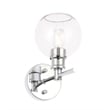 Living District Collier 1 Light Chrome and Clear Glass Wall Sconce