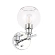 Living District Collier 1 Light Chrome and Clear Glass Wall Sconce