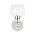 Living District Collier 1 Light Chrome and Clear Glass Wall Sconce
