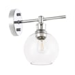 Living District Collier 1 Light Chrome and Clear Glass Wall Sconce