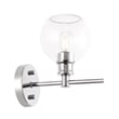 Living District Collier 1 Light Chrome and Clear Glass Wall Sconce