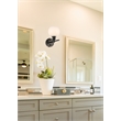 Living District Collier 1 Light Black and Frosted White Glass Wall Sconce