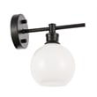 Living District Collier 1 Light Black and Frosted White Glass Wall Sconce