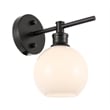 Living District Collier 1 Light Black and Frosted White Glass Wall Sconce