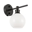 Living District Collier 1 Light Black and Frosted White Glass Wall Sconce