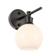 Living District Collier 1 Light Black and Frosted White Glass Wall Sconce