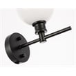 Living District Collier 1 Light Black and Frosted White Glass Wall Sconce