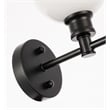 Living District Collier 1 Light Black and Frosted White Glass Wall Sconce