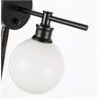 Living District Collier 1 Light Black and Frosted White Glass Wall Sconce