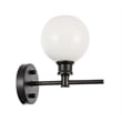 Living District Collier 1 Light Black and Frosted White Glass Wall Sconce