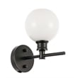 Living District Collier 1 Light Black and Frosted White Glass Wall Sconce