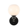 Living District Collier 1 Light Black and Frosted White Glass Wall Sconce