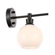 Living District Collier 1 Light Black and Frosted White Glass Wall Sconce