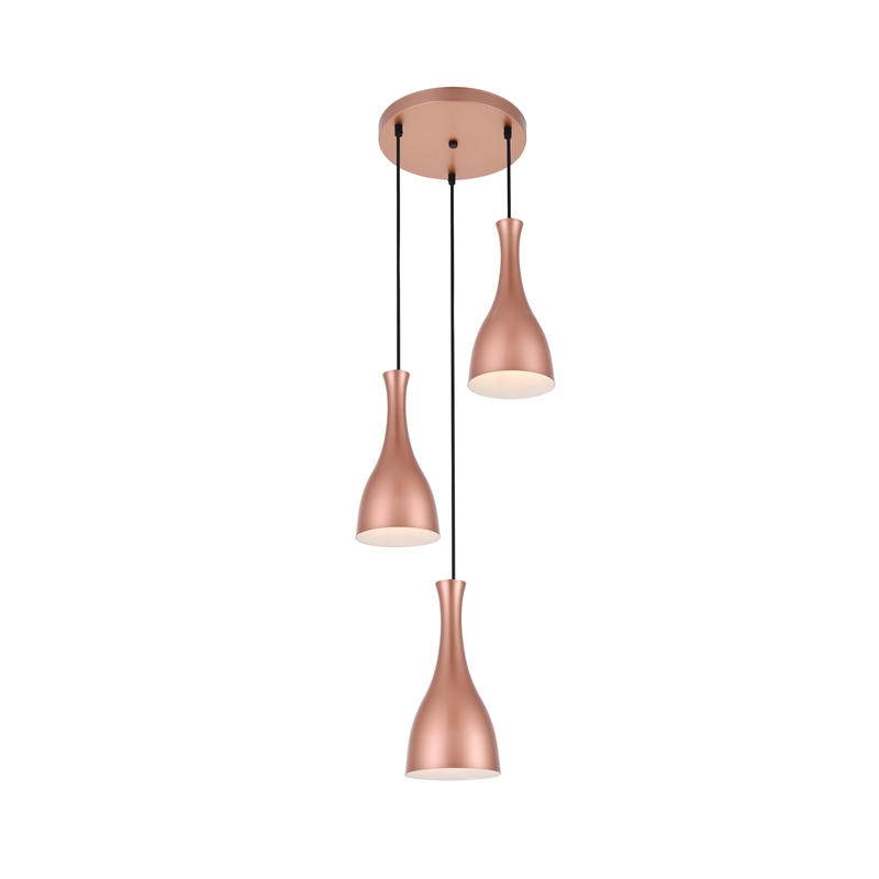 Living District Aiken 3 Light Honey Gold Pendant