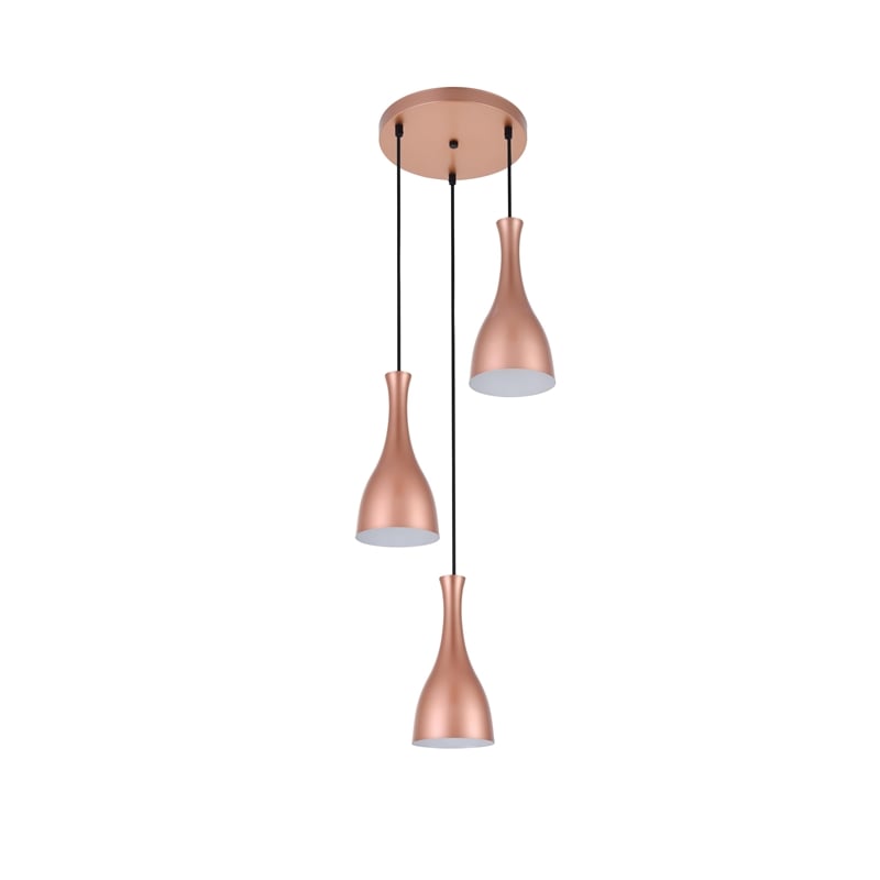 Living District Aiken 3 Light Honey Gold Pendant