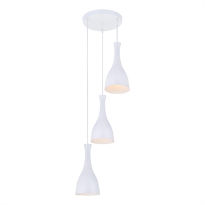 Living District Aiken 3 Light White Pendant