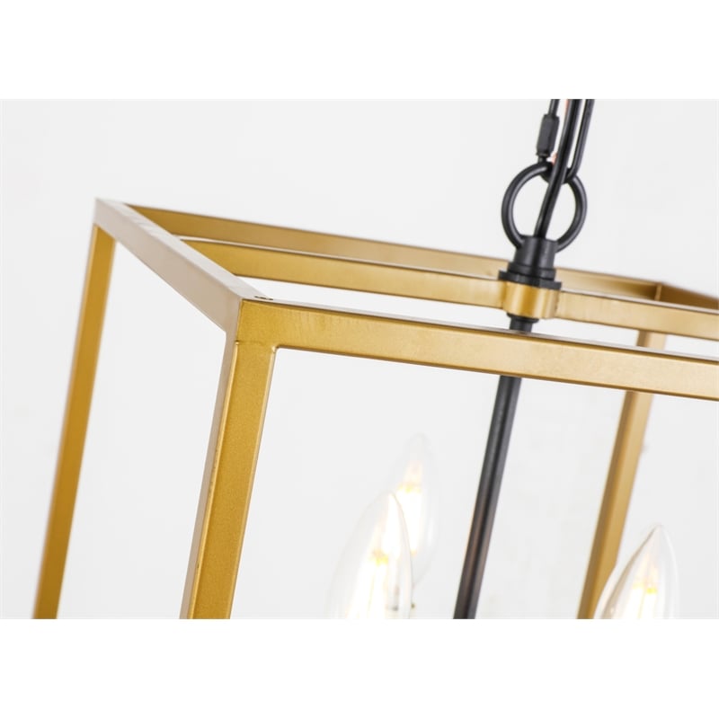 Living District Eclipse 3 Light Brass and Black Pendant
