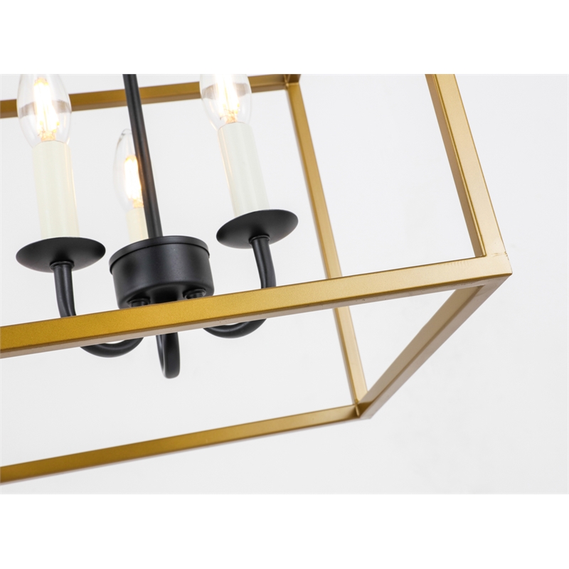 Living District Eclipse 3 Light Brass and Black Pendant