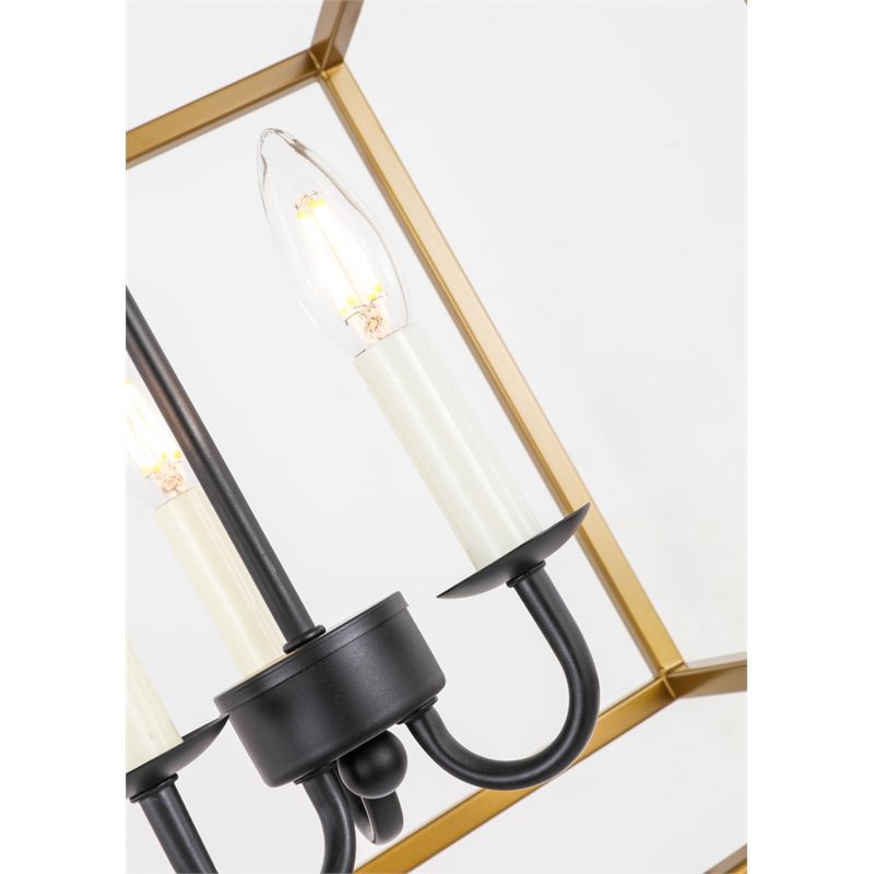 Living District Eclipse 3 Light Brass and Black Pendant