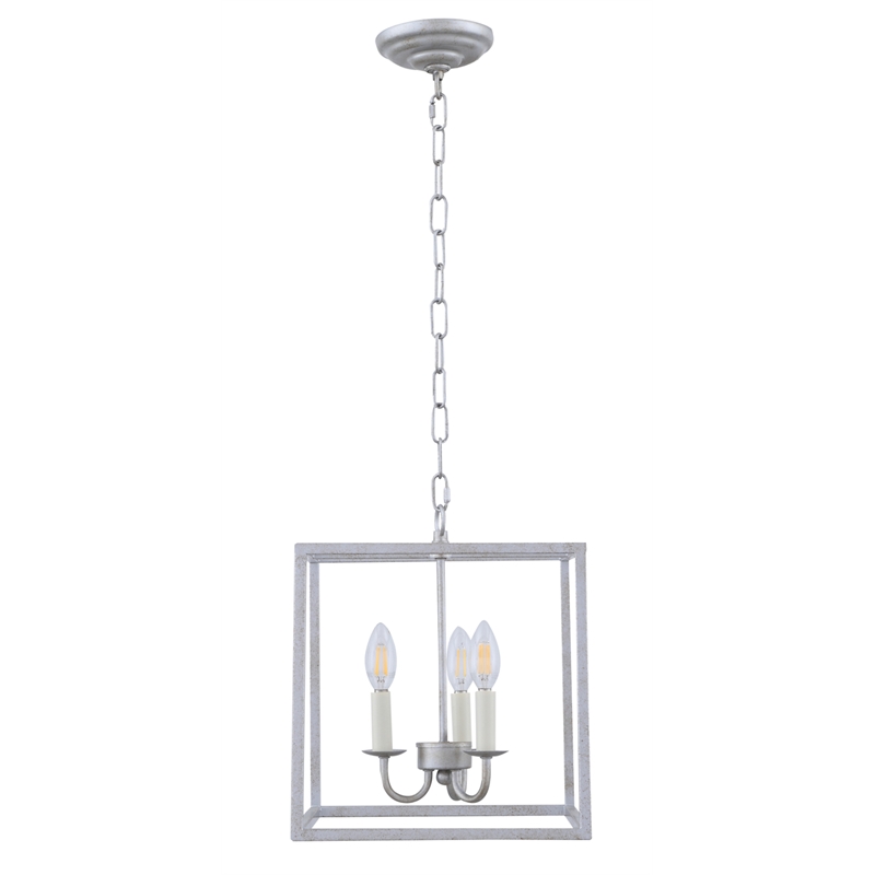 Living District Eclipse 3 Light Vintage Silver Pendant