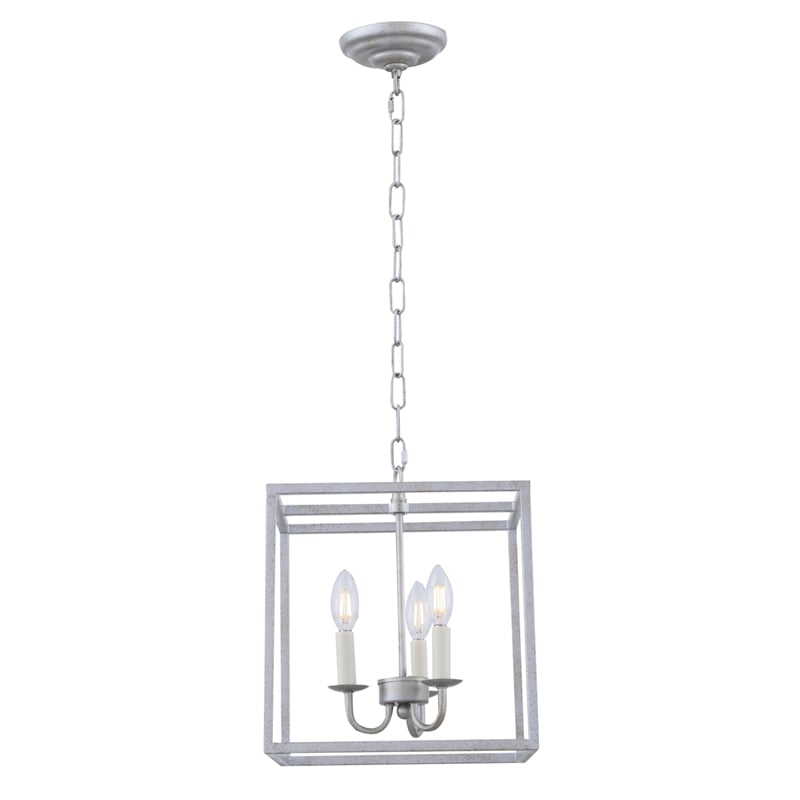 Living District Eclipse 3 Light Vintage Silver Pendant