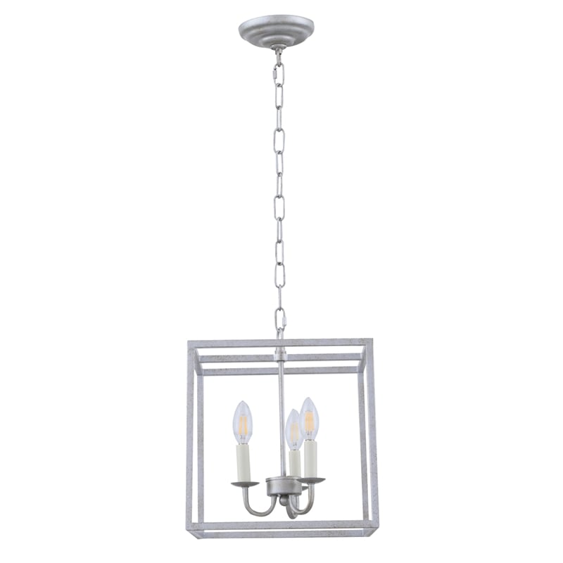Living District Eclipse 3 Light Vintage Silver Pendant